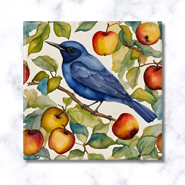 Bluebird in Apple Tree Trivet