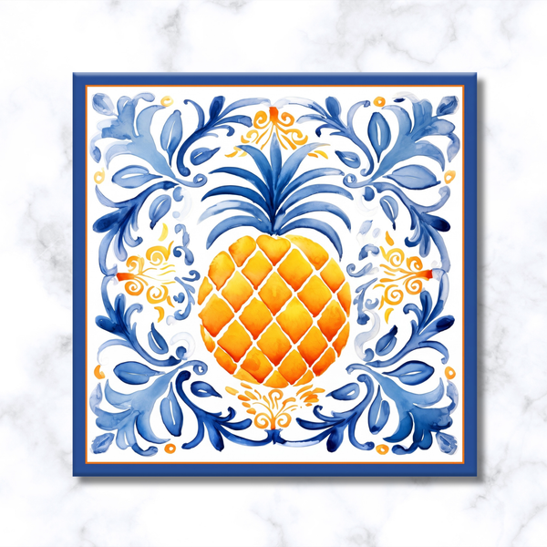 Pineapple Majolica Trivet