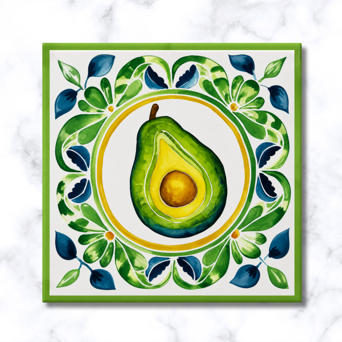Avocado Majolica Trivet